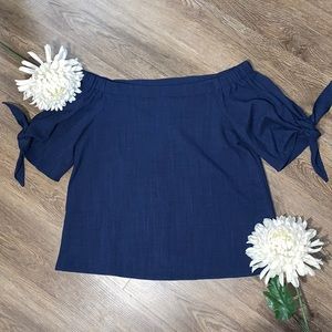 Olivia Grey Off The Shoulder Blouse